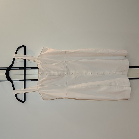 Theory Women's White Kayleigh Linen Blend Sleeveless Mini Shirtdress size 12 - Picture 4 of 16